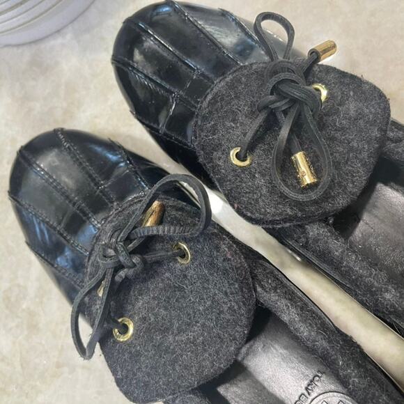 Tory Burch black patent leather duck rain shoes sz 11/41 - Picture 14 of 16